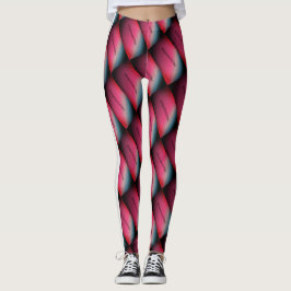Leggings Dibujo abstracto MODERNO en blanco verde azulado r