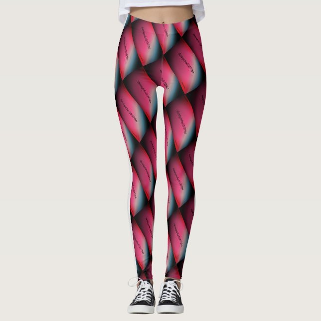 Leggings Dibujo abstracto MODERNO en blanco verde azulado r (Anverso)