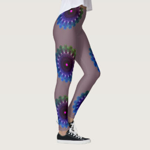 Leggings Dibujo abstracto MODERNO en color: #7D616C-azul-ro