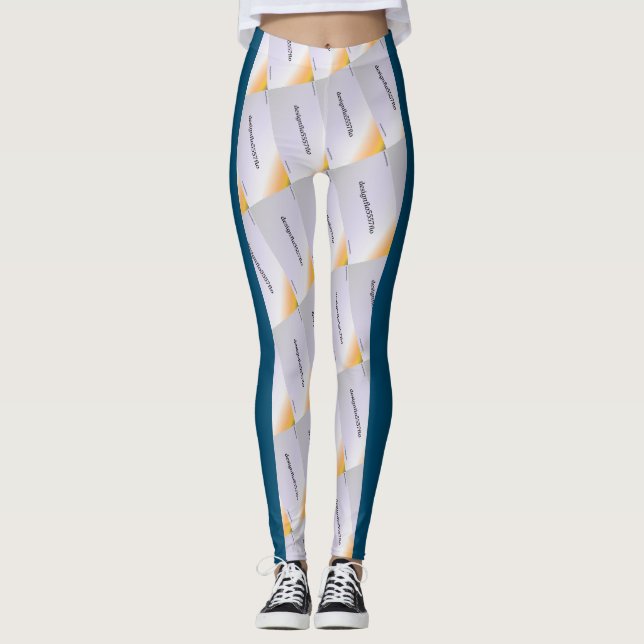 Leggings dibujo abstracto MODERNO en - gris naranja negro a (Anverso)
