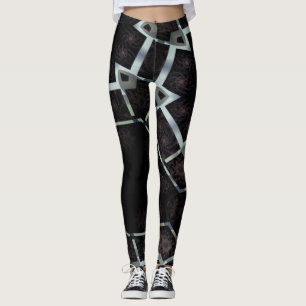 Leggings Dibujo abstracto MODERNO en gris negro