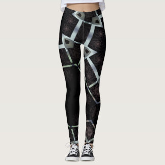 Leggings Dibujo abstracto MODERNO en gris negro