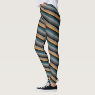Leggings Dibujo abstracto MODERNO en luz - verde negro gris