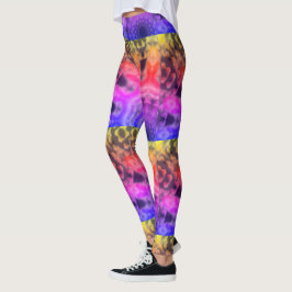 Leggings Dibujo abstracto MODERNO en mosaico amarillo-azul-