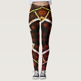 Leggings Dibujo abstracto MODERNO en mosaico amarillo-rojo-