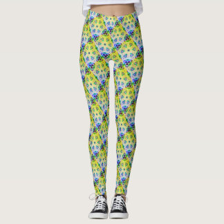 Leggings Dibujo abstracto MODERNO en mosaico-azul-claro-ama
