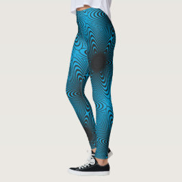 Leggings dibujo abstracto MODERNO en mosaico azul-negro-ver