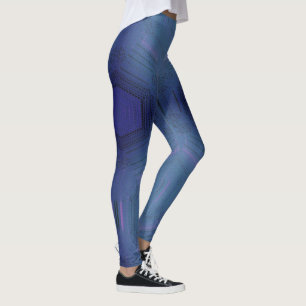 Leggings Dibujo abstracto MODERNO en mosaico azul-púrpura