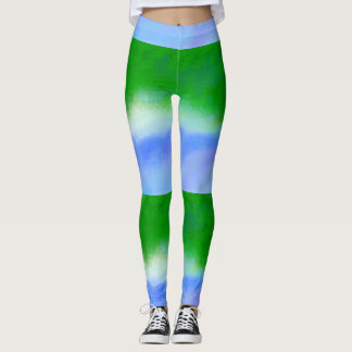 Leggings Dibujo abstracto MODERNO en mosaico-azul-verde-cie