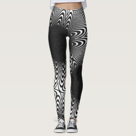 Leggings Dibujo abstracto MODERNO en mosaico profundo-negro