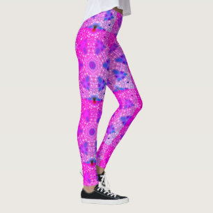 Leggings Dibujo abstracto MODERNO en mosaico rosa-azul