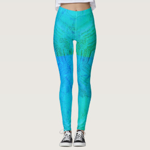 Leggings Dibujo abstracto MODERNO en mosaico verde claro