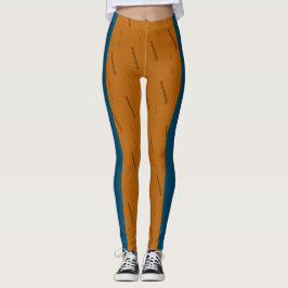 Leggings Dibujo abstracto MODERNO en - naranja negro azul