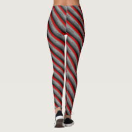 Leggings dibujo abstracto MODERNO en - negro rojo claro
