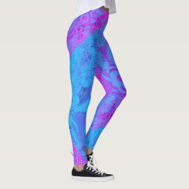 Leggings Dibujo abstracto MODERNO en rosa-azul claro