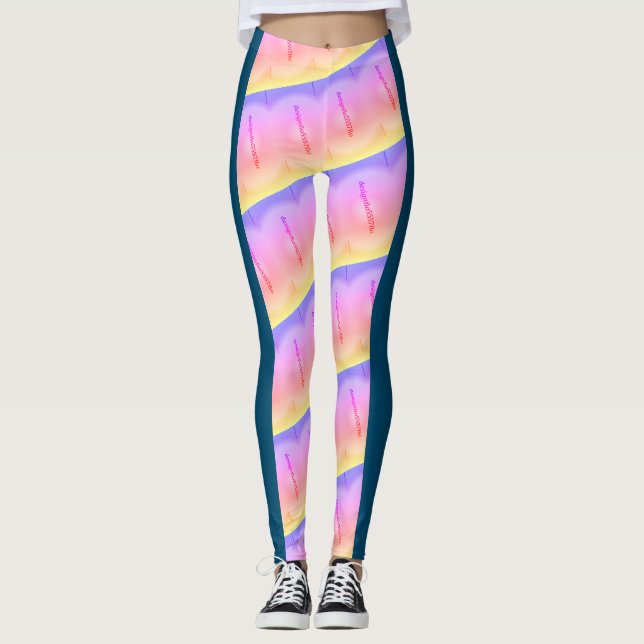 Leggings Dibujo abstracto MODERNO en - rosa negro azul (Anverso)