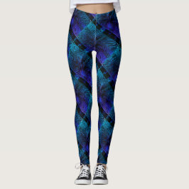 Leggings dibujo abstracto MODERNO-negro-azul-violeta-mosaic