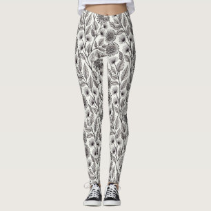 Leggings Dibujo botánico detallado mejorado con punteado