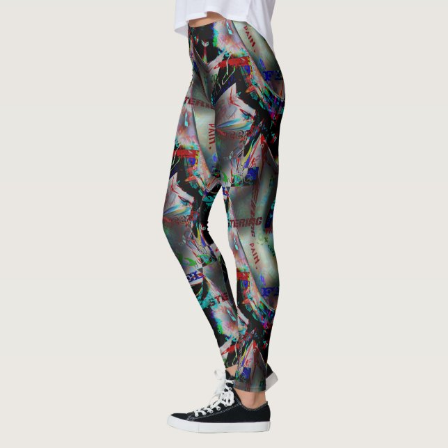 Leggings Dibujo con corte de banner oscuro y saltar de pala (Izquierda)