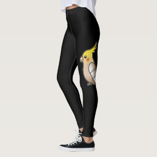 Leggings Dibujo de ave de dibujos animados de cacatúa canel