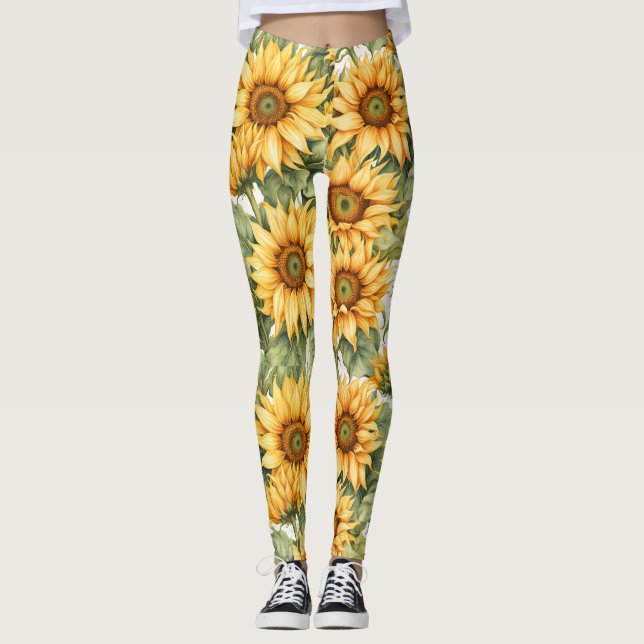 Leggings Dibujo de girasoles (Anverso)