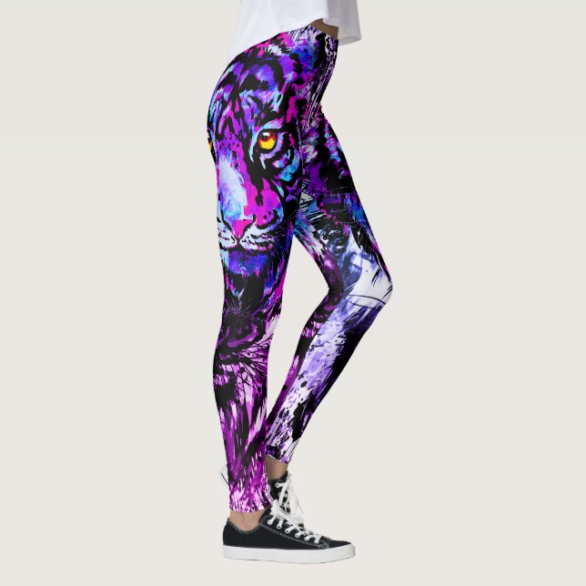 Leggings Dibujo de la cabeza del tiburón azul | Piernas de  (Derecha)