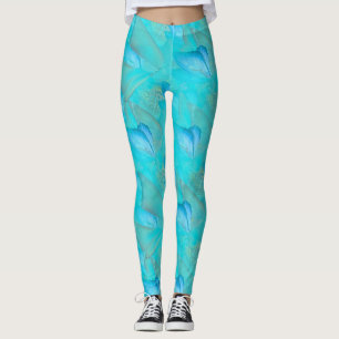 Leggings Dibujo de línea de Rosa elegante de oro