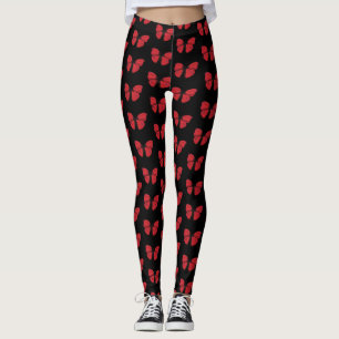 Leggings Dibujo de mariposa roja