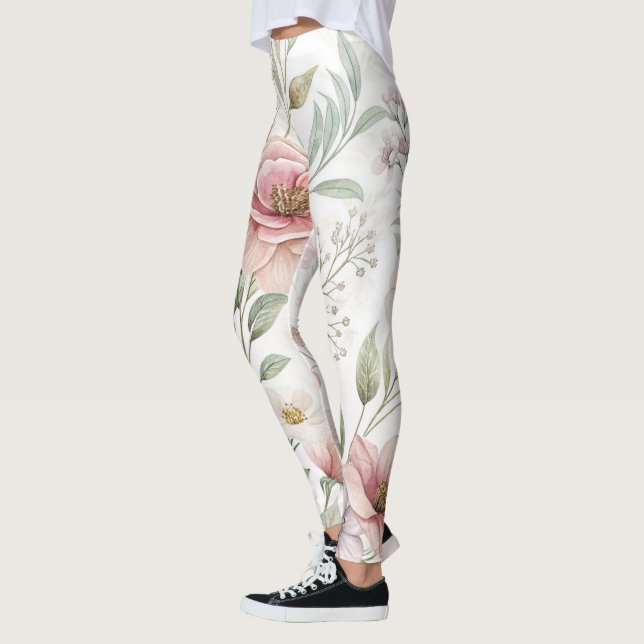 Leggings Dibujo de patrón de flor (Izquierda)
