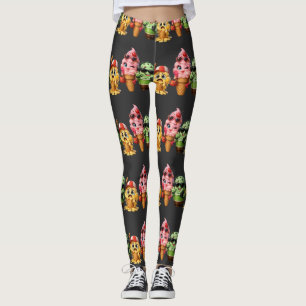 Leggings Dibujo de Personaje Kawaii del Equipo de Helado Di