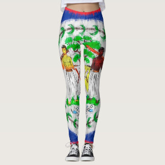 Leggings Dibujo de pintura de petróleo de Belice
