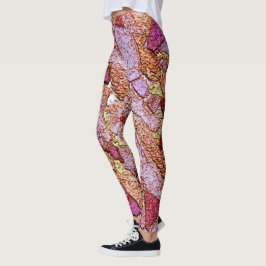 Leggings Dibujo de roca volcánica rosa lila