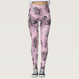 Leggings Dibujo de rosas rosadas