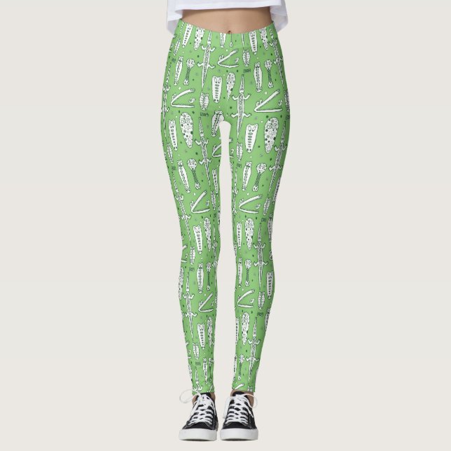 Leggings Dibujo del patrón de cocodrilo 2 (Anverso)