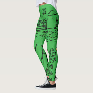 Leggings Dibujo divertido de aventura de pesca