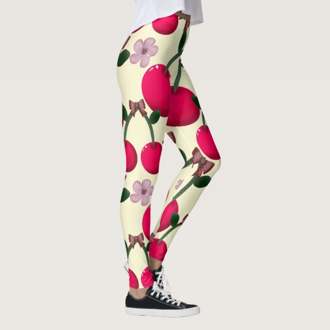 Leggings Dibujo lindo de cereza roja (Derecha)