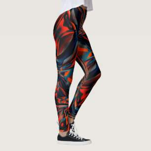 Leggings Dibujo naranja de cuadrados alineados sobre base t