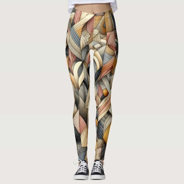 Leggings Dibujo Pastel Resumen Diseño moderno (Anverso)