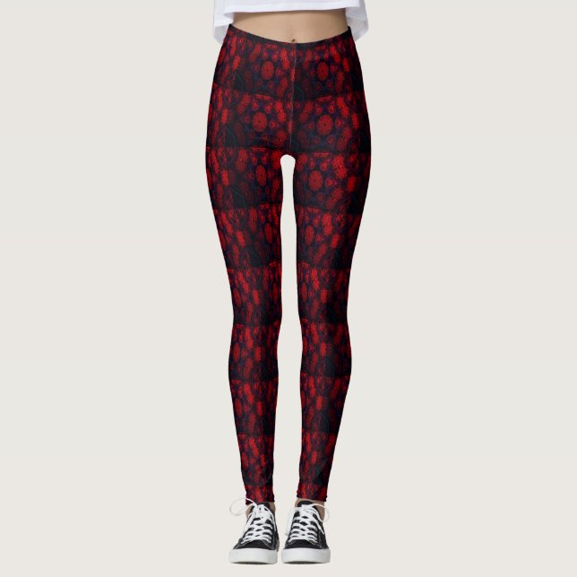 Leggings Dibujos abstractos MODERNOS en mosaico rosa-negro- (Anverso)