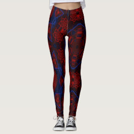 Leggings Dibujos abstractos MODERNOS en mosaico rosa-rojo-a