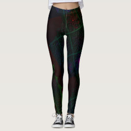 Leggings Dibujos abstractos MODERNOS en mosaicos de oliva L