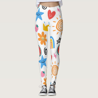 Leggings Dibujos Animados de Verano Patrón Continuo Caprich