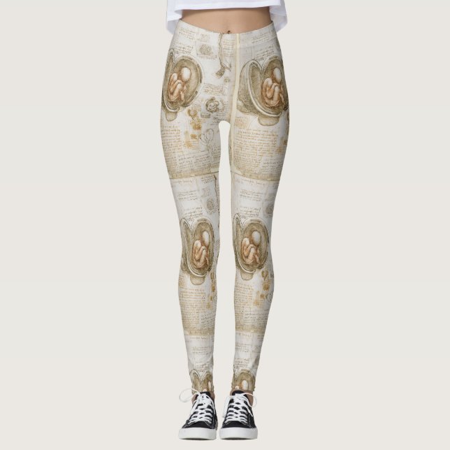 Leggings Dibujos del feto de da Vinci (Anverso)