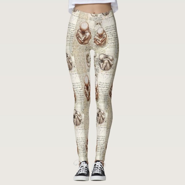 Leggings Dibujos del feto de da Vinci (Anverso)