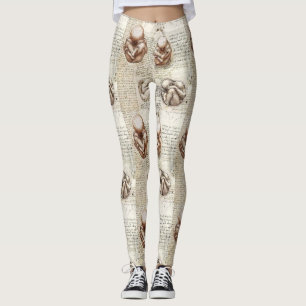 Leggings Dibujos fetales de Leonardo da Vinci