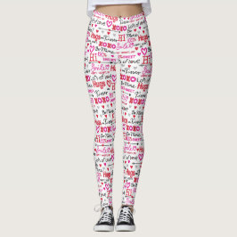 Leggings Dichos del Día de San Valentín Colage de Palabras