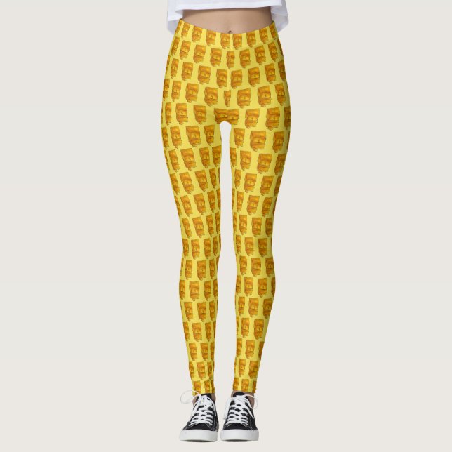 Leggings Digamos comida de carne de pollo amarillo cheddar  (Anverso)