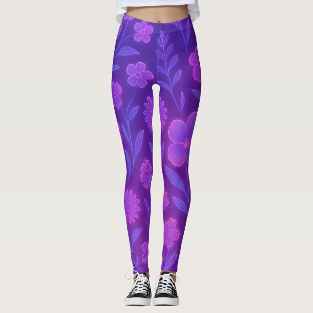 Leggings Digital Bloom Future Pattern | Floral Futurista (Anverso)