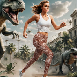 Leggings Dino Dig brown