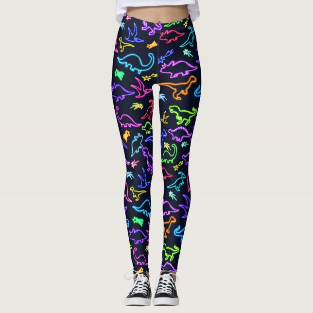 Leggings Dinosaurios neones (Anverso)